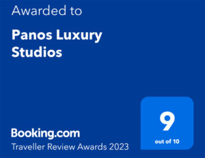 Panos Luxury Studios Award on Booking.com for 2022